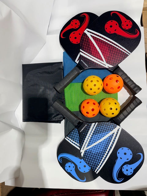 Pickleball Wooden Paddle Set – 4 Pieces